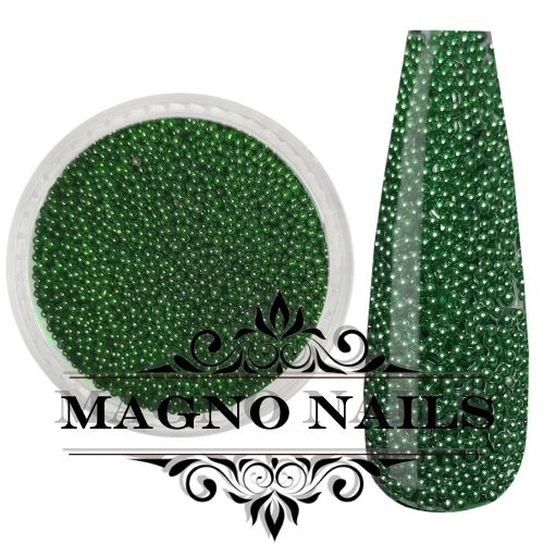 Nail Art Glasperlen - Glas Beads - grassgrün metallic Nägel Nail art Nailart Nageldesign Nagel